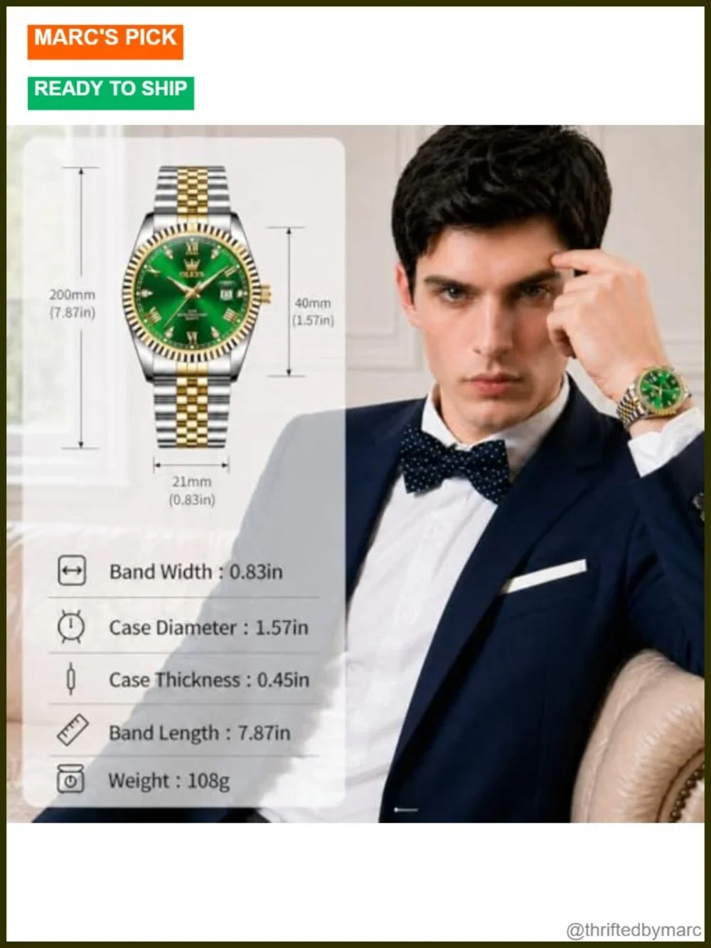 OLEVS Men Dress Watch Stainless Steel Luminous Date Quartz
